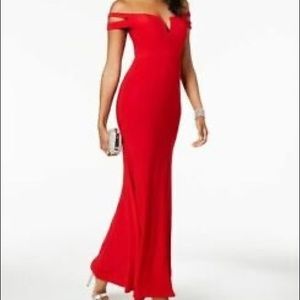 Elegant long red dress